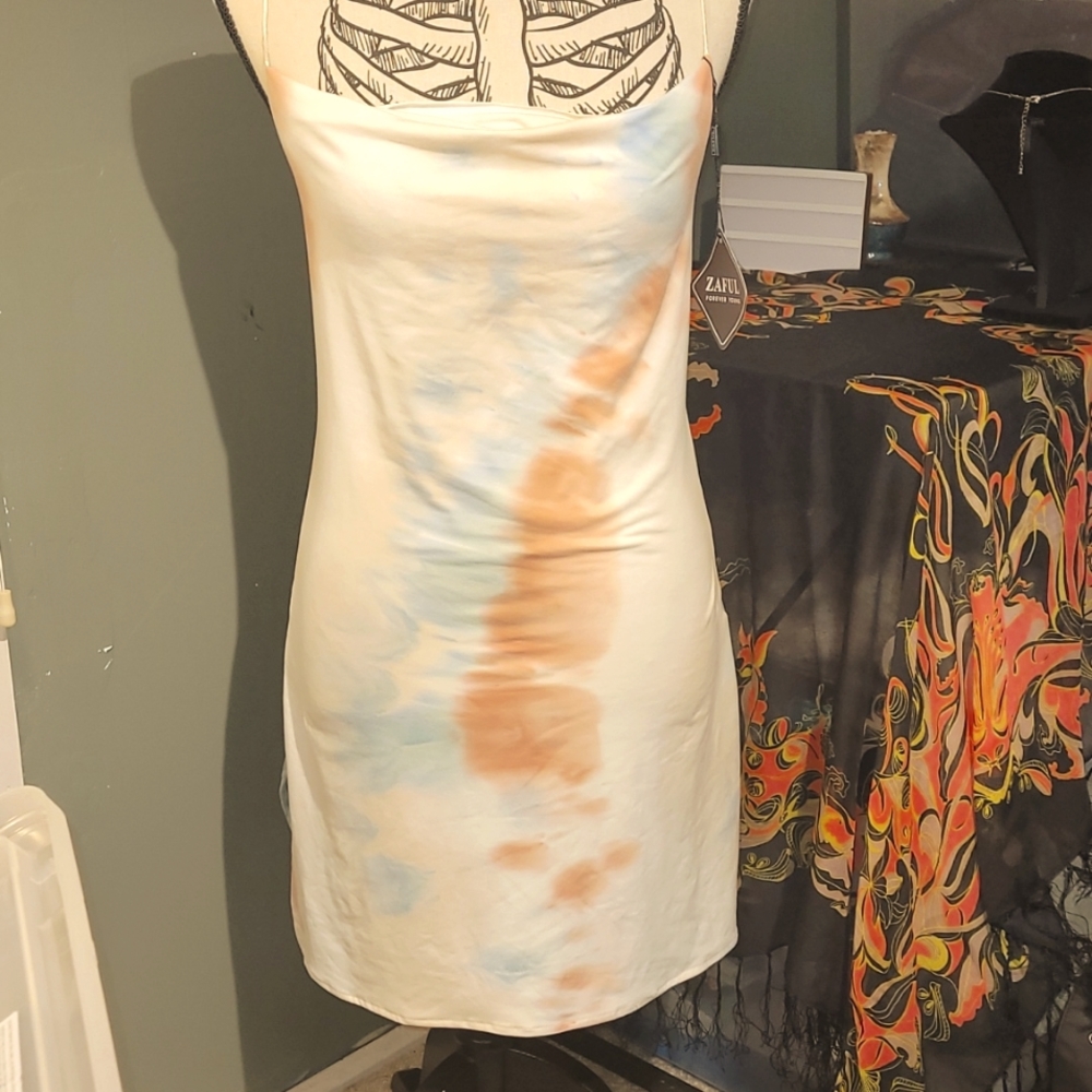 Zaful double slit tie dye mini dress